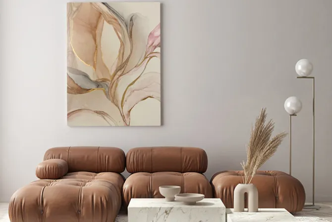 Obraz: Abstrakcja w stylu akwareli ze złotymi elementami