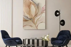 Obraz: Abstrakcja w stylu akwareli ze złotymi elementami