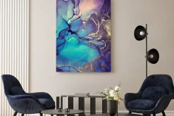 Obraz: Abstrakcyjna akwarela jako marmurowy deseń