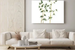 Obraz: Abstrakcyjna dzikiego bambusa drzew na białym tle. ręcznie rysowane