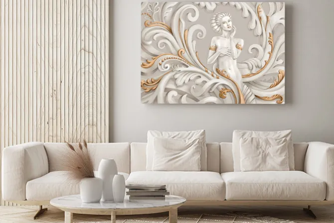 Obraz: Abstrakcyjna kobieta wśród ornamentów