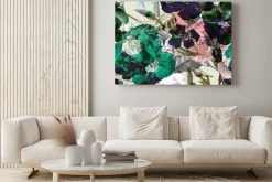 Obraz: Abstrakcyjna kompozycja z kwiatami w stylu vintage