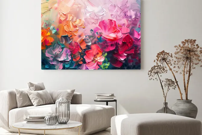 Obraz: Abstrakcyjna koncepcja barwne kwiaty polne