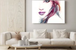 Obraz: Abstrakcyjna twarz kobiety w stylu akwareli