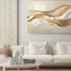 Obraz: Abstrakcyjna złota fala 3d styl nowoczesny