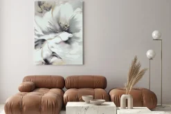 Obraz: Abstrakcyjne biało-złote kwiaty