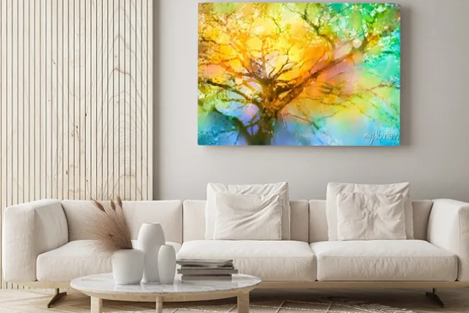 Obraz: Abstrakcyjne drzewo w jesiennych kolorach