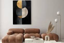 Obraz: Abstrakcyjne koła kształty geometryczne na ciemnym tle