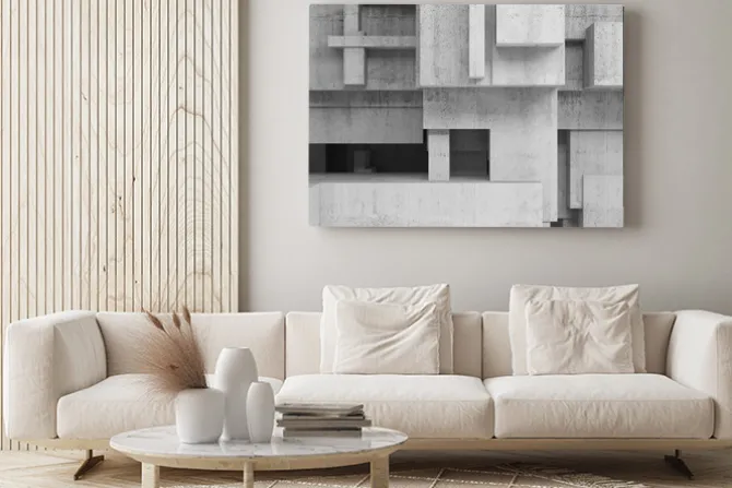 Obraz: Abstrakcyjne konstrukcje betonowe, kwadrat tło