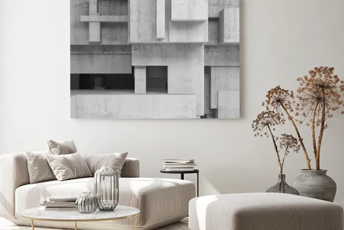 Obraz: Abstrakcyjne konstrukcje betonowe, kwadrat tło