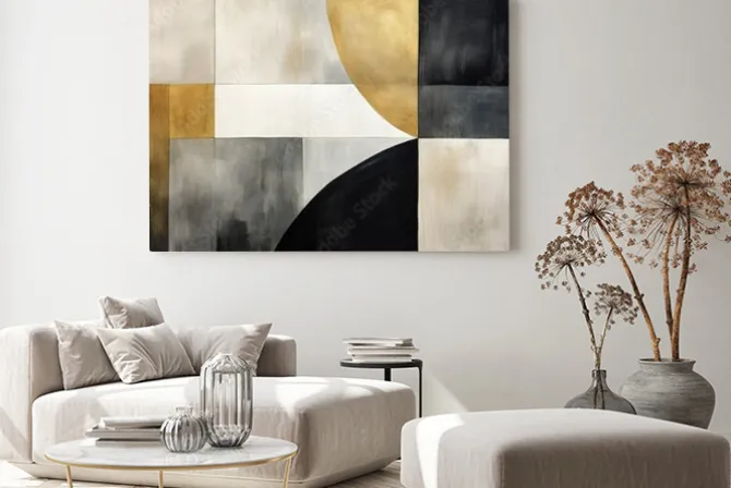 Obraz: Abstrakcyjne kształty minimalistyczna geometria