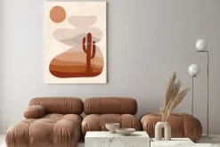 Obraz: Abstrakcyjne kształty krajobraz w stylu boho