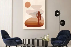 Obraz: Abstrakcyjne kształty krajobraz w stylu boho