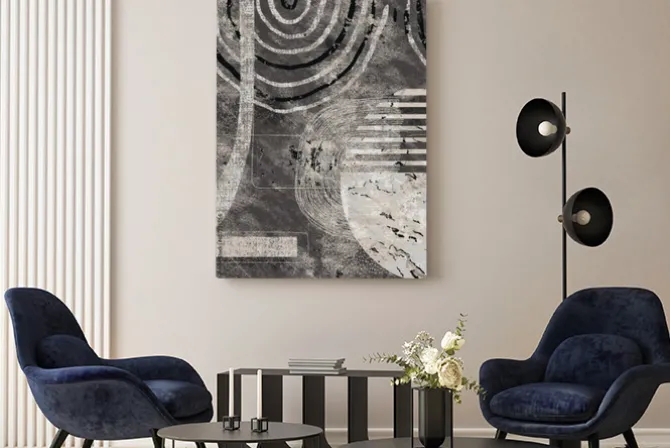 Obraz: Abstrakcyjne kształty w stylu grunge