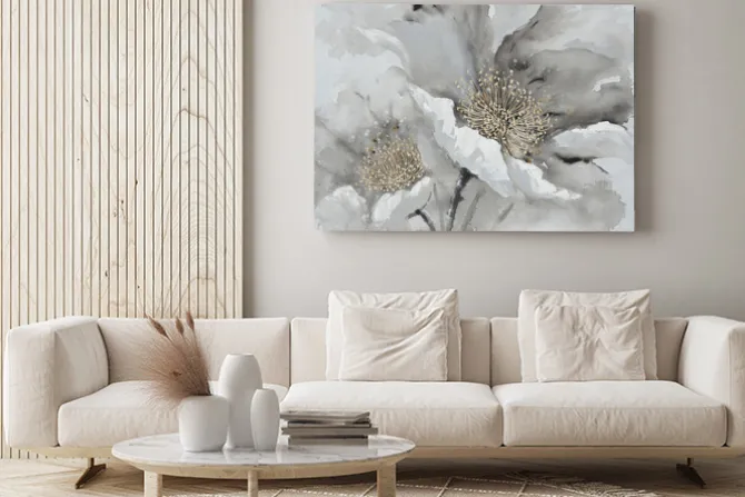 Obraz: Abstrakcyjne kwiaty maki w stylu akwareli