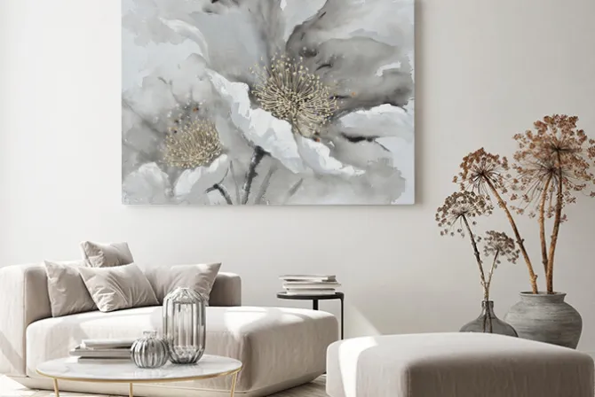 Obraz: Abstrakcyjne kwiaty maki w stylu akwareli