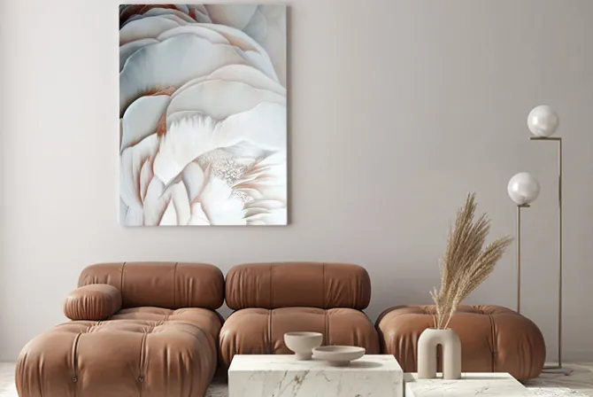 Obraz: Abstrakcyjne płatki białych kwiatów