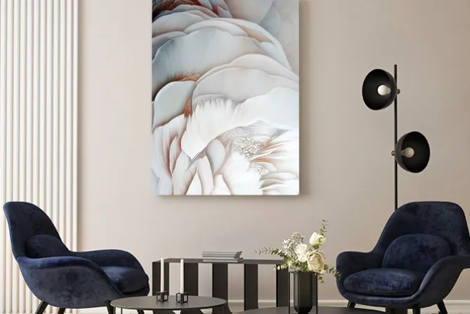 Obraz: Abstrakcyjne płatki białych kwiatów