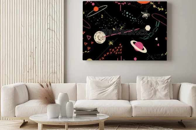 Obraz: Abstrakcyjne planety i gwiazdy
