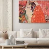 Obraz: Abstrakcyjne przedstawienie kobiet w czerwieni