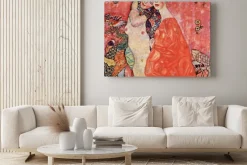 Obraz: Abstrakcyjne przedstawienie kobiet w czerwieni