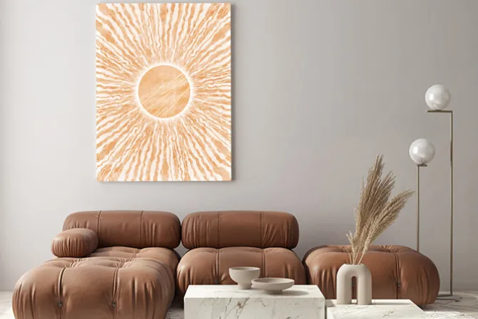 Obraz: Abstrakcyjne słońce w stylu boho