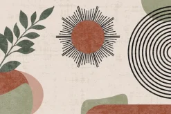 Obraz: Abstrakcyjne słońce z roślinnością