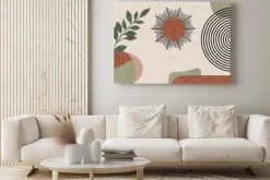 Obraz: Abstrakcyjne słońce z roślinnością