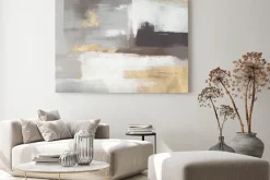 Obraz: Abstrakcyjne tło sztuki w kolorze starego złota i szarości