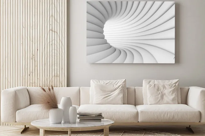 Obraz: Abstrakcyjny biały tunel 3d