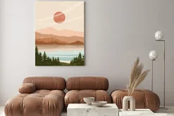 Obraz: Abstrakcyjny górski krajobraz styl boho