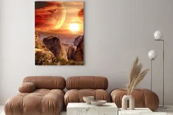 Obraz: Abstrakcyjny kosmiczny krajobraz planety