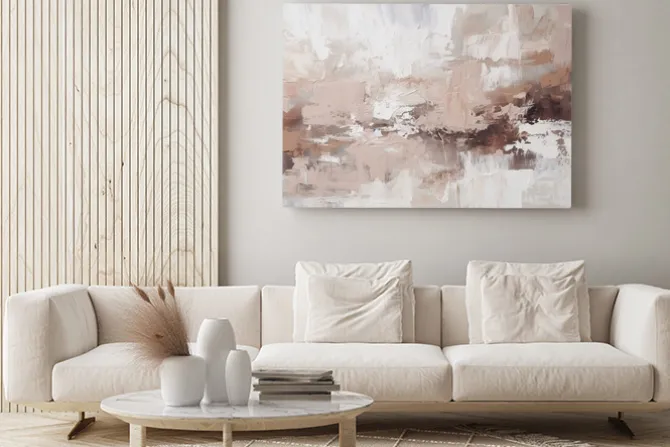 Obraz: Abstrakcyjny malunek beżowa dekoracja