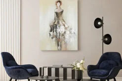 Obraz: Abstrakcyjny malunek kobieta w sukni