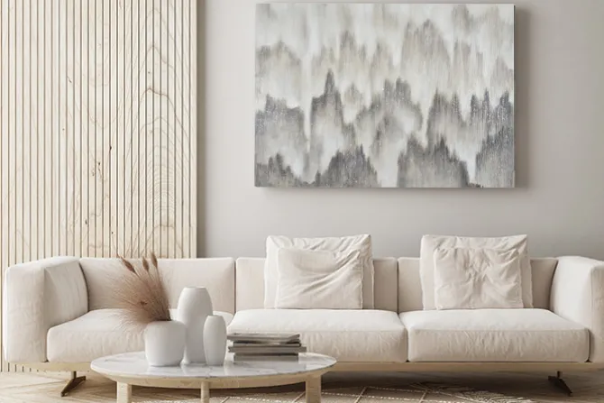 Obraz: Abstrakcyjny malunek w monochromatycznych barwach