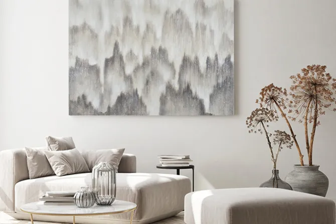 Obraz: Abstrakcyjny malunek w monochromatycznych barwach