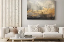 Obraz: Abstrakcyjny pejzaż ze złotem