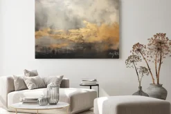 Obraz: Abstrakcyjny pejzaż ze złotem