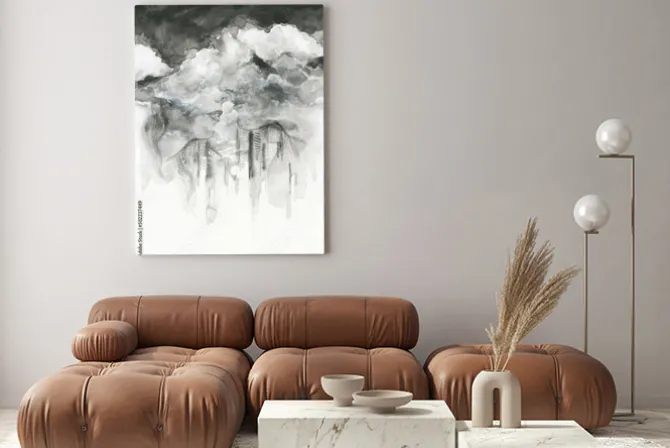 Obraz: Abstrakcyjny pocałunek w stylu akwareli