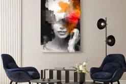 Obraz: Abstrakcyjny portret kobiety w nowoczesnym stylu