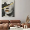 Obraz: Abstrakcyjny portret kobiety i krajobraz górski