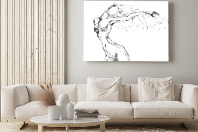 Obraz: Abstrakcyjny szkic kobiety ze skrzydłami