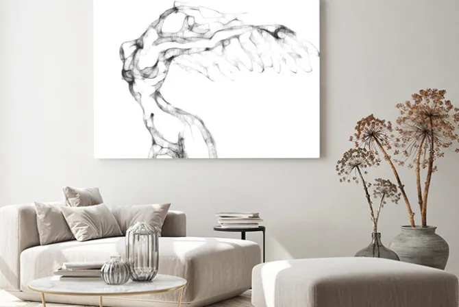 Obraz: Abstrakcyjny szkic kobiety ze skrzydłami