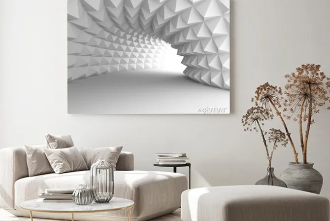 Obraz: Abstrakcyjny tunel z kolcami w 3d