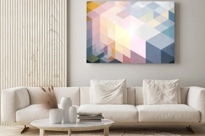 Obraz: Abstrakcyjny wzór geometryczny w pastelach