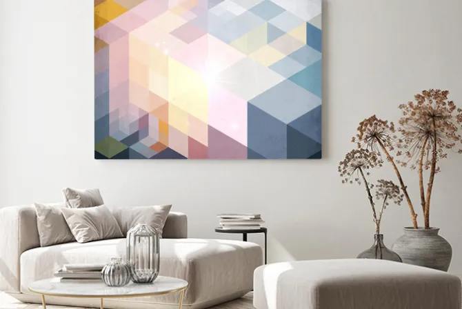 Obraz: Abstrakcyjny wzór geometryczny w pastelach