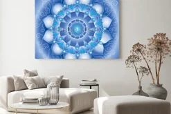 Obraz: Abstrakcyjny wzór niebieski, mandala vector czakry vishuddha