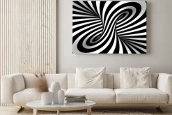 Obraz: Abstrakcyjny wzór z czarno białych pasów