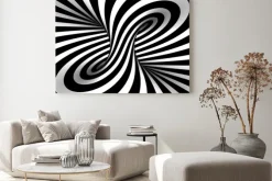 Obraz: Abstrakcyjny wzór z czarno białych pasów
