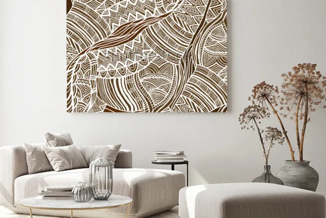 Obraz: Afrykańskie tło w stylu etnicznym ręcznie malowane